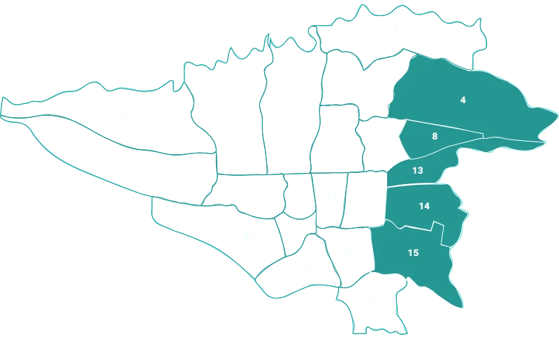 نقشه شرق تهران