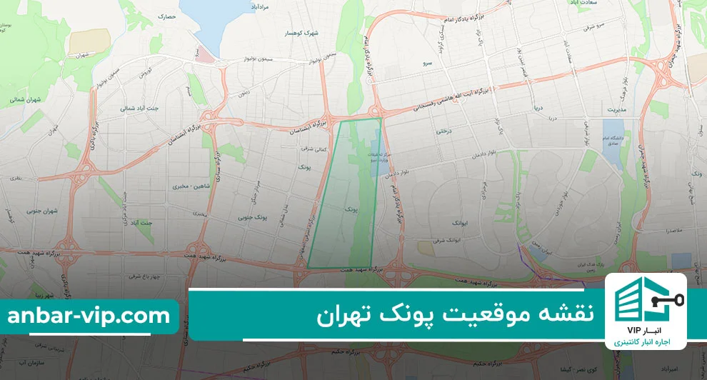 نقشه-موقعیت-پونک-تهران