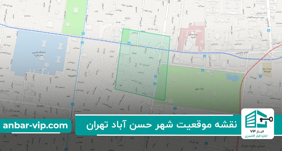 نقشه موقعیت شهر حسن آباد تهران
